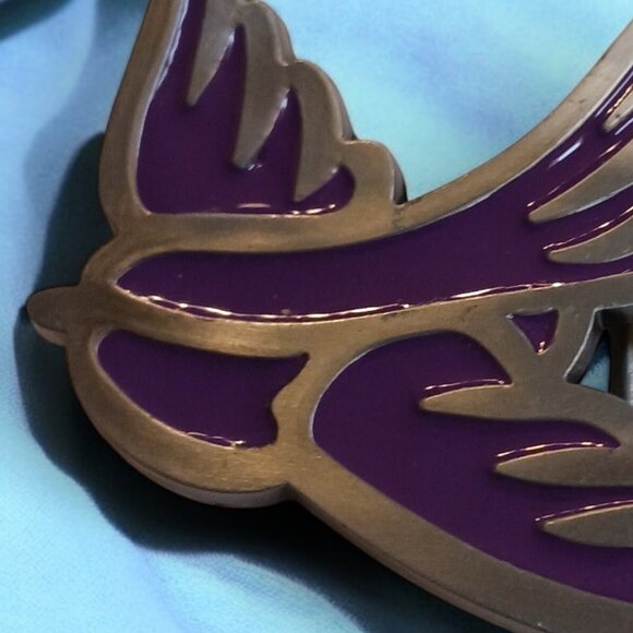 Purple Sparrow Belt Buckle -New & Unused -Enamel Finish -Silver Edging - Picture 2 of 4
